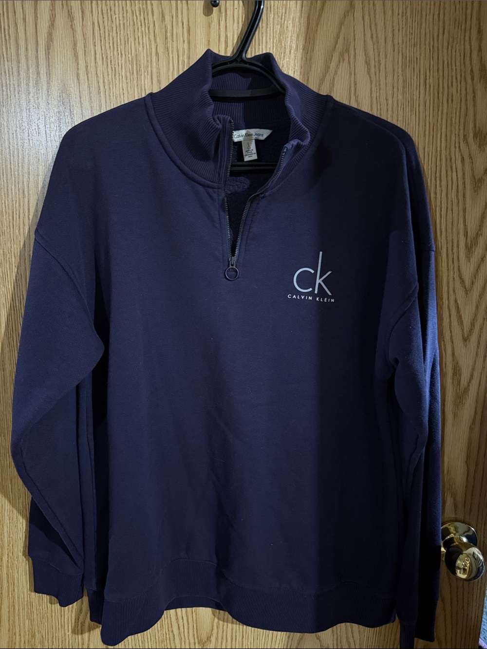 Calvin Klein Men's Dark Navy Quarter-Zip Sweatshirt